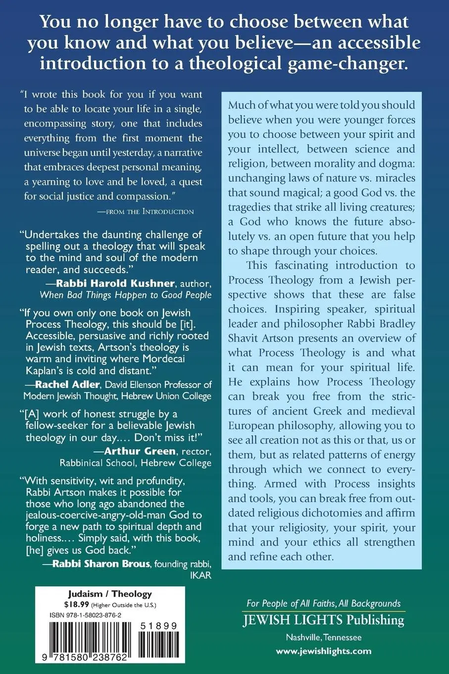 Rückseite: 9781580238762 | God of Becoming and Relationship | Rabbi Bradley Shavit Artson DHL