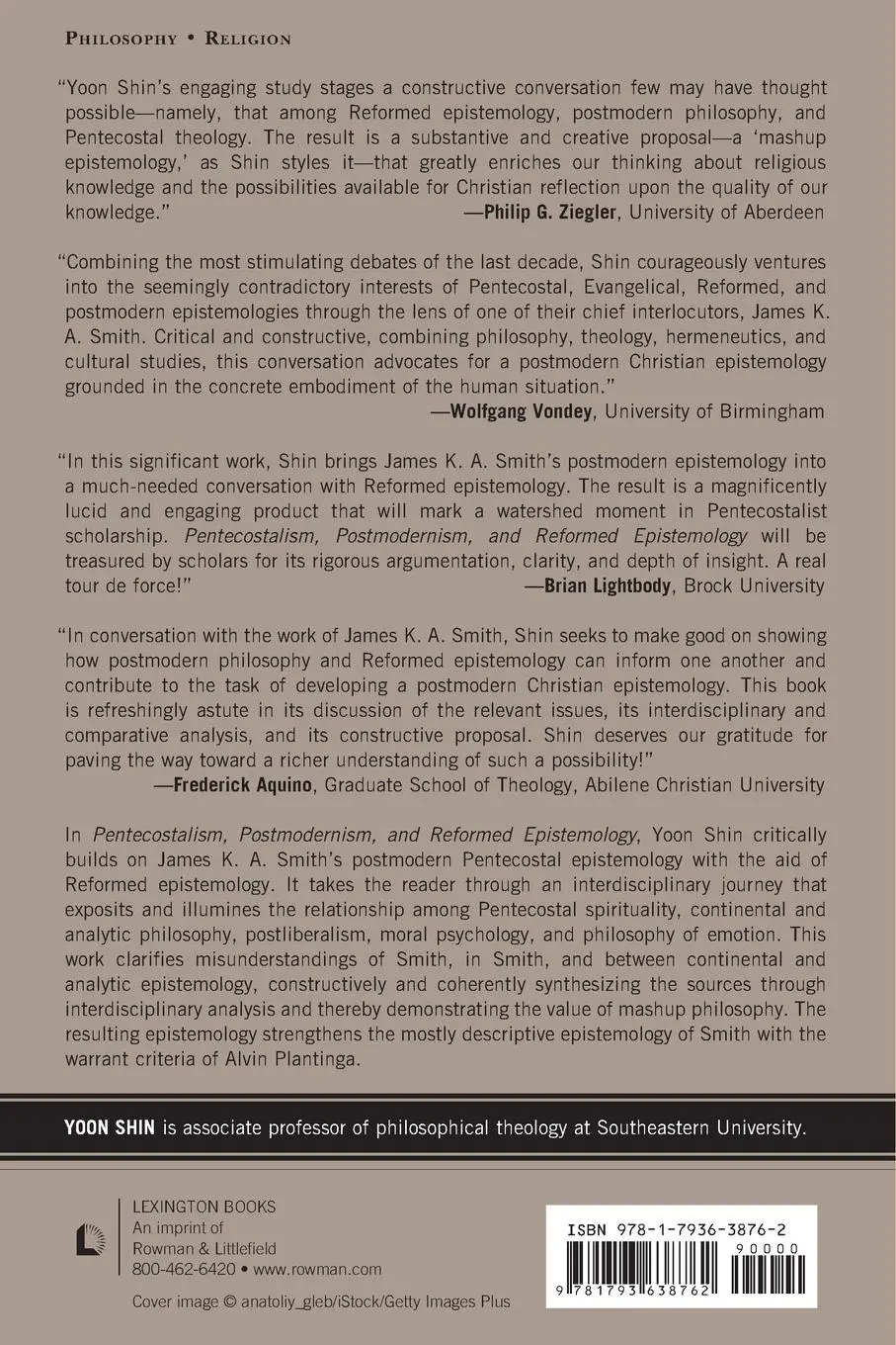 Rückseite: 9781793638762 | Pentecostalism, Postmodernism, and Reformed Epistemology | Yoon Shin