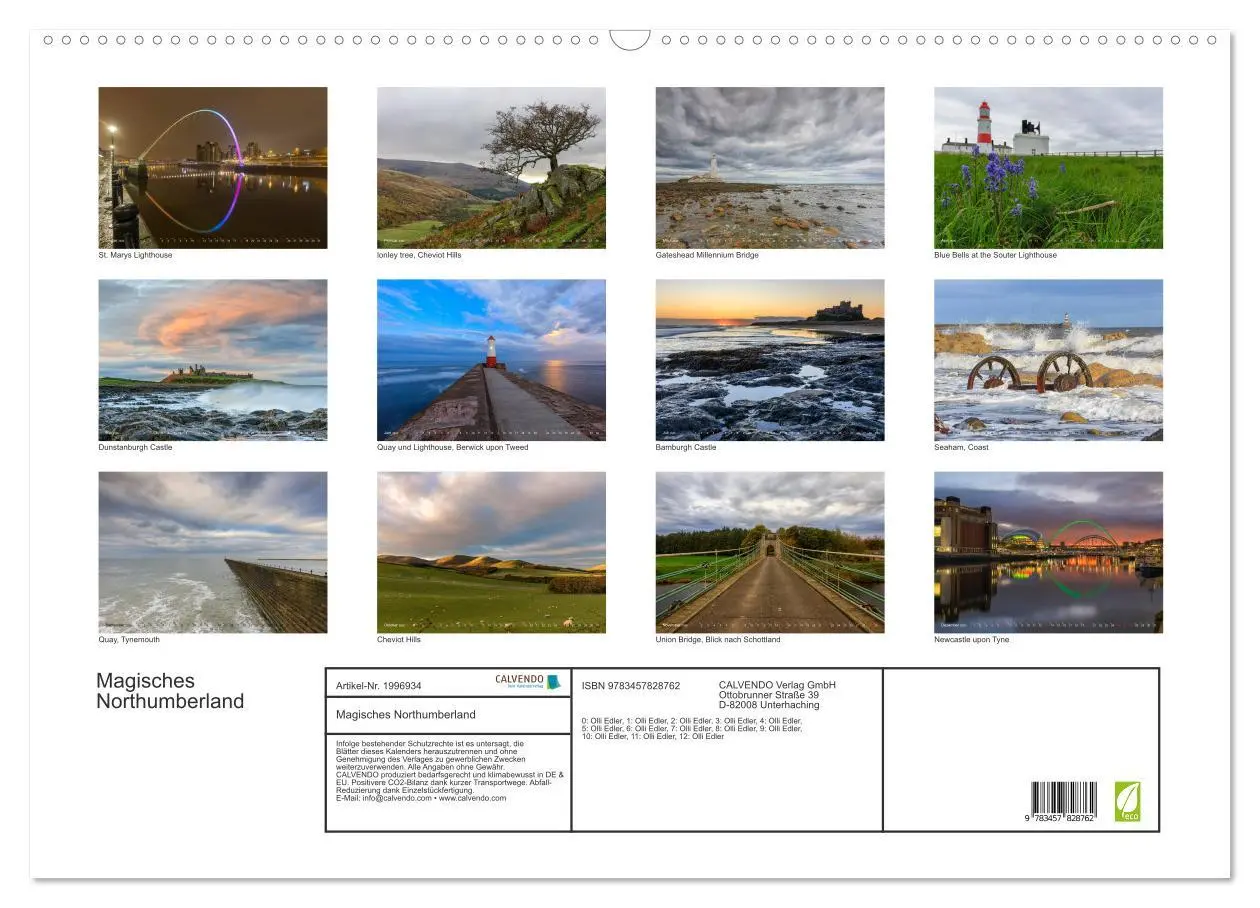 Bild: 9783457828762 | Magisches Northumberland (Wandkalender 2026 DIN A2 quer), CALVENDO...