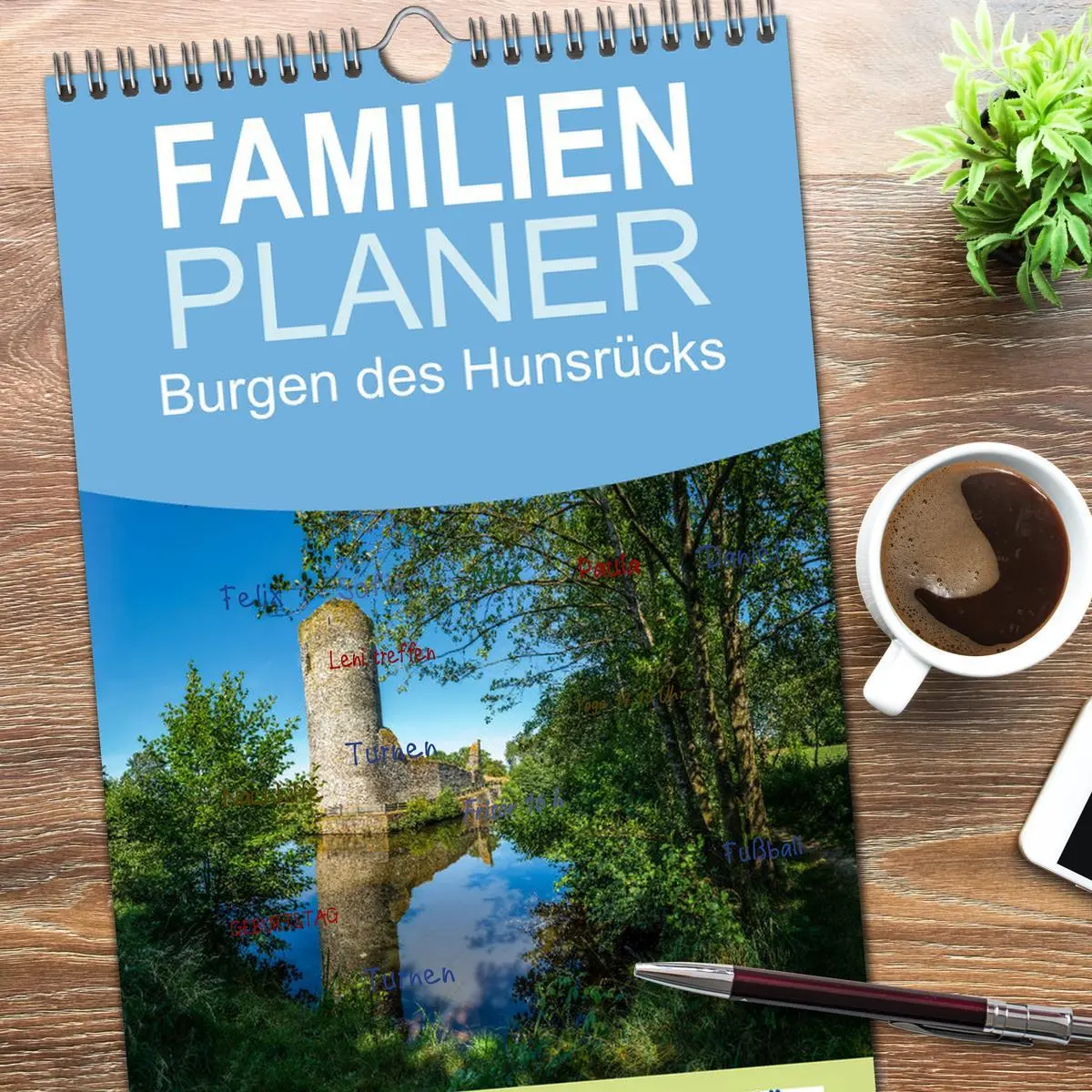 Bild: 9783516608762 | Familienplaner 2026 - Burgen des Hunsrücks mit 5 Spalten...