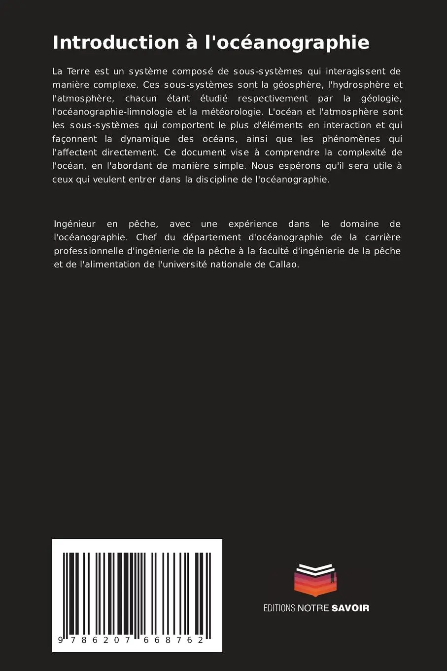 Rückseite: 9786207668762 | Introduction à l'océanographie | Roberto Quesquén Fernández (u. a.)