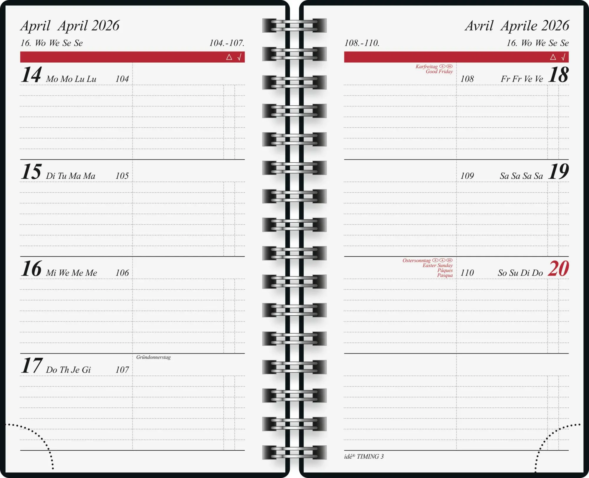 Bild: 4003273788862 | rido/idé 7011104016 Taschenkalender Mod. Timing 3 2026 "Confetti"...