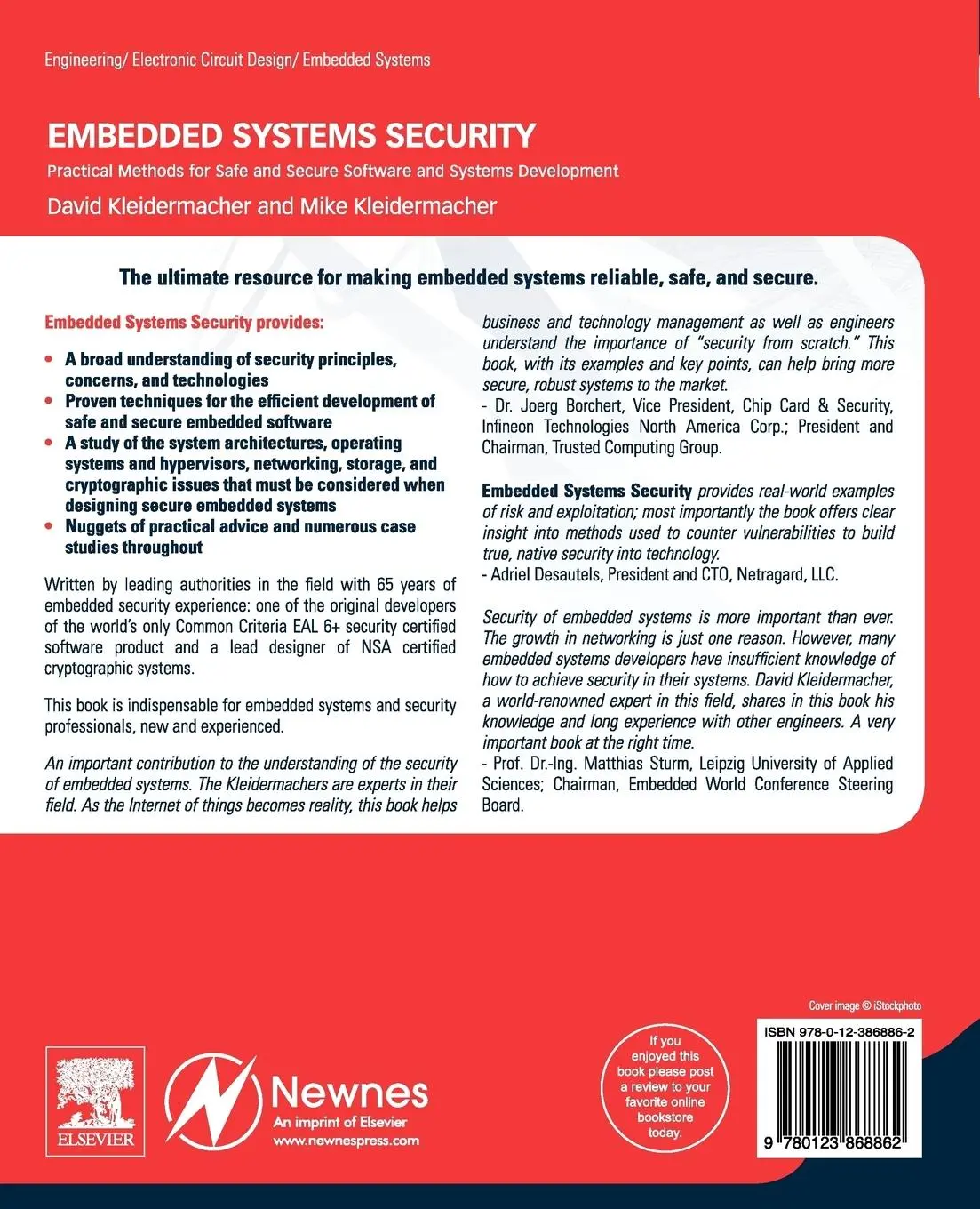 Rückseite: 9780123868862 | Embedded Systems Security | David Kleidermacher (u. a.) | Taschenbuch