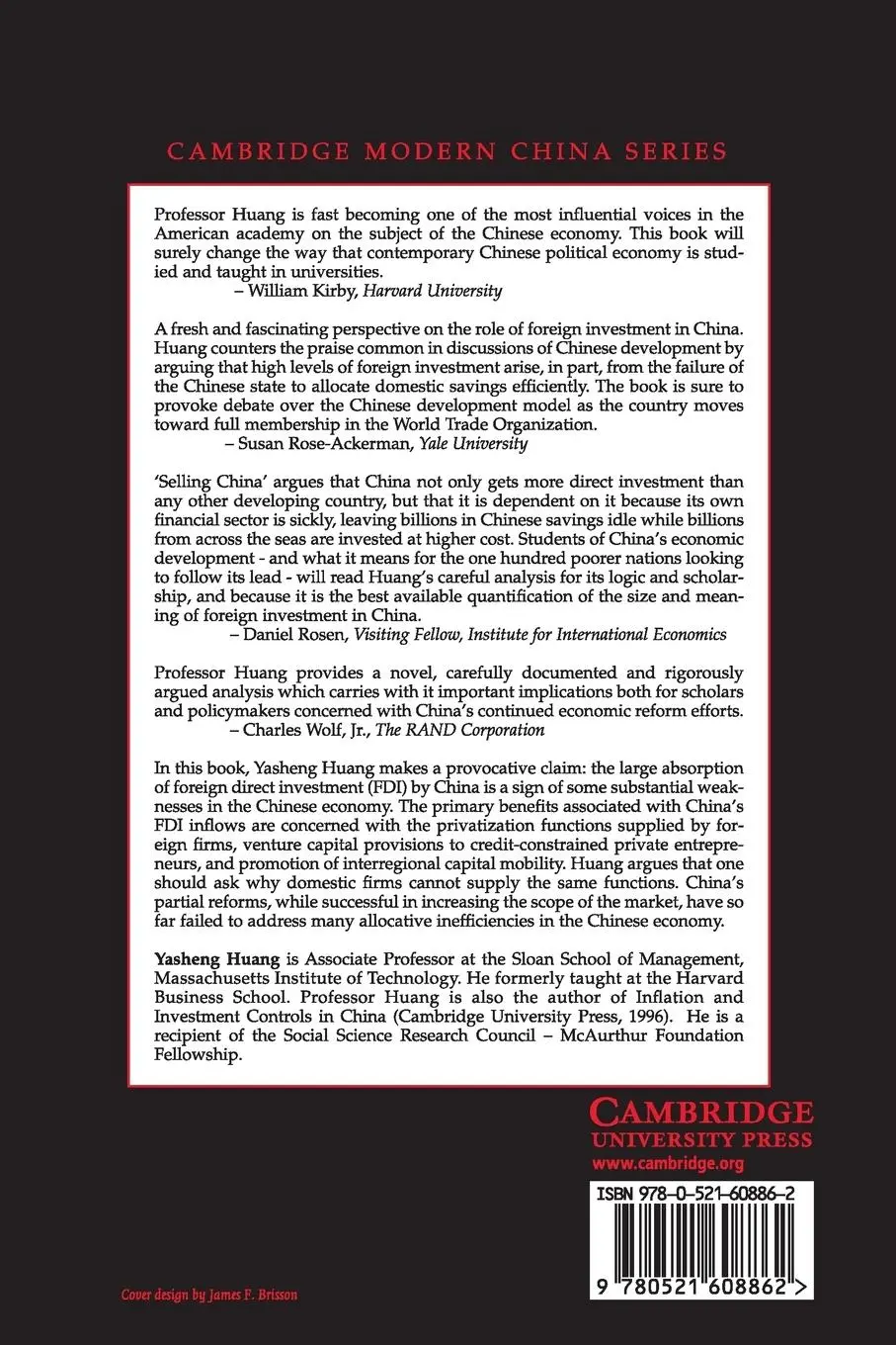 Rückseite: 9780521608862 | Selling China | Yasheng Huang | Taschenbuch | Kartoniert / Broschiert