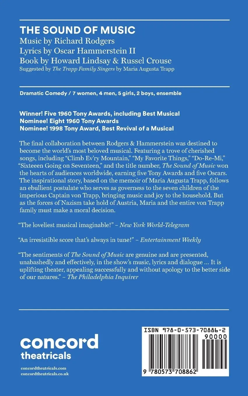 Rückseite: 9780573708862 | The Sound of Music | Richard Rodgers (u. a.) | Taschenbuch | Englisch