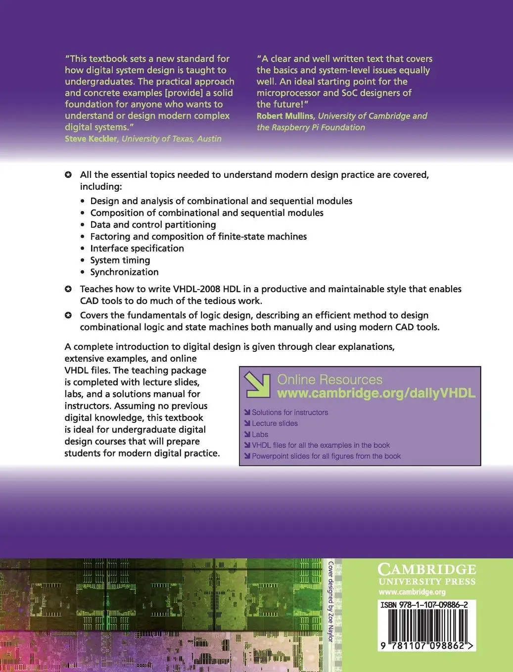 Rückseite: 9781107098862 | Digital Design Using VHDL | William J. Dally (u. a.) | Buch | Englisch