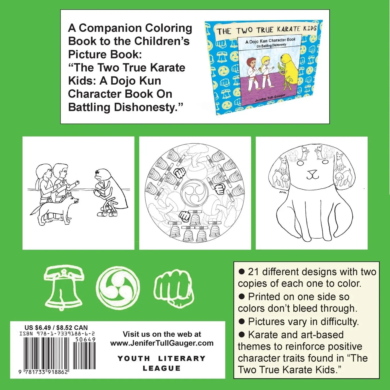 Rückseite: 9781733918862 | Coloring Fun with the Two True Karate Kids | Jenifer Tull-Gauger