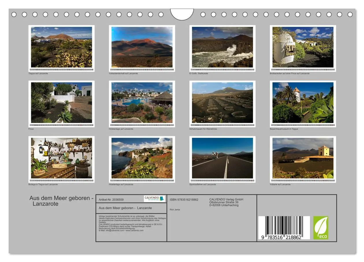 Bild: 9783516218862 | Aus dem Meer geboren - Lanzarote (Wandkalender 2026 DIN A4 quer),...