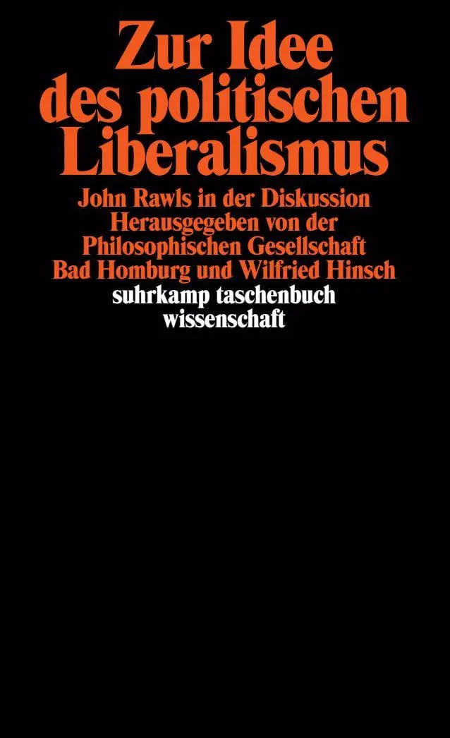 Cover: 9783518288962 | Zur Idee des politischen Liberalismus | John Rawls in der Diskussion