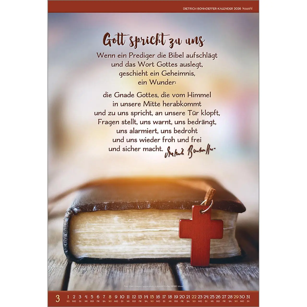 Bild: 9783754808962 | Gott ist für uns 2026 | Dietrich Bonhoeffer-Kalender | Bonhoeffer