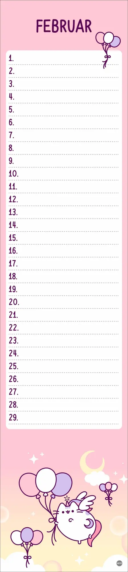 Bild: 9783756408962 | Pusheen Geburtstagskalender Langplaner | Kalender | Spiralbindung