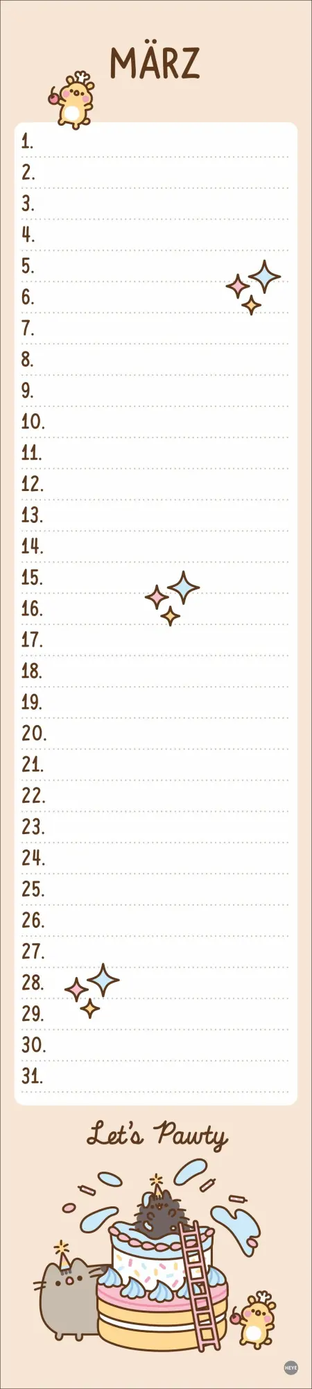 Bild: 9783756408962 | Pusheen Geburtstagskalender Langplaner | Kalender | Spiralbindung