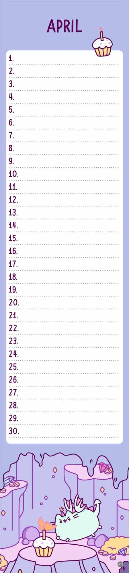 Bild: 9783756408962 | Pusheen Geburtstagskalender Langplaner | Kalender | Spiralbindung
