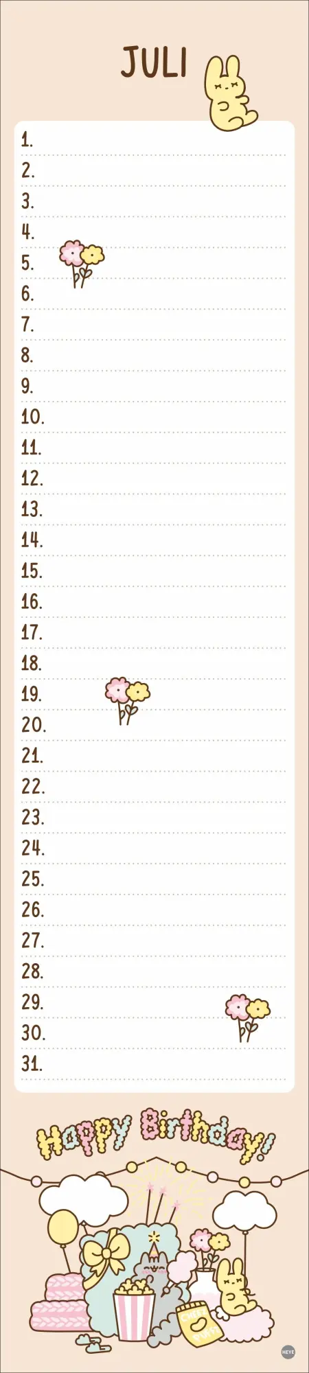 Bild: 9783756408962 | Pusheen Geburtstagskalender Langplaner | Kalender | Spiralbindung