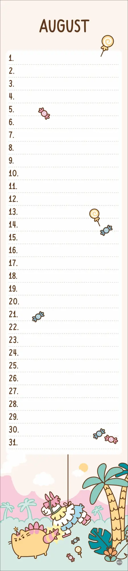 Bild: 9783756408962 | Pusheen Geburtstagskalender Langplaner | Kalender | Spiralbindung