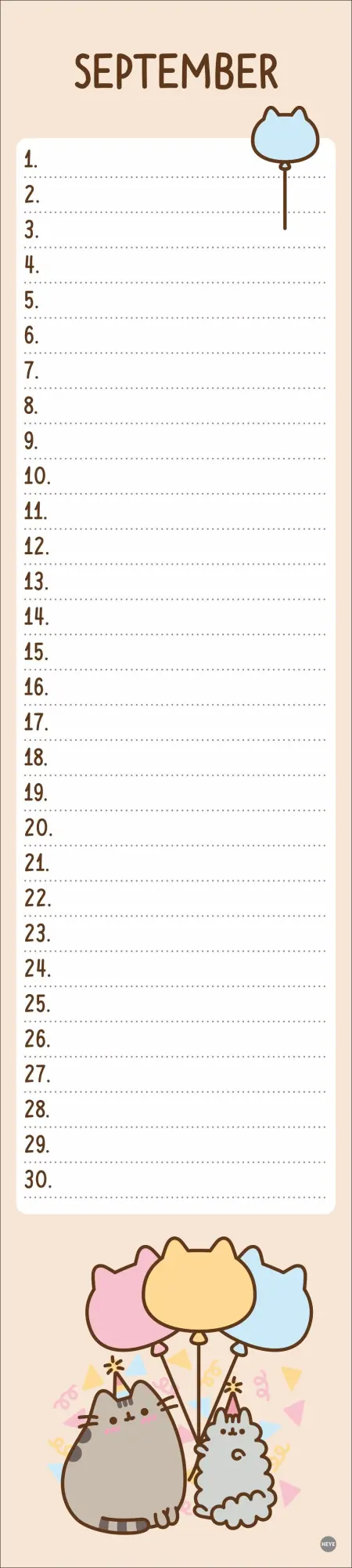 Bild: 9783756408962 | Pusheen Geburtstagskalender Langplaner | Kalender | Spiralbindung