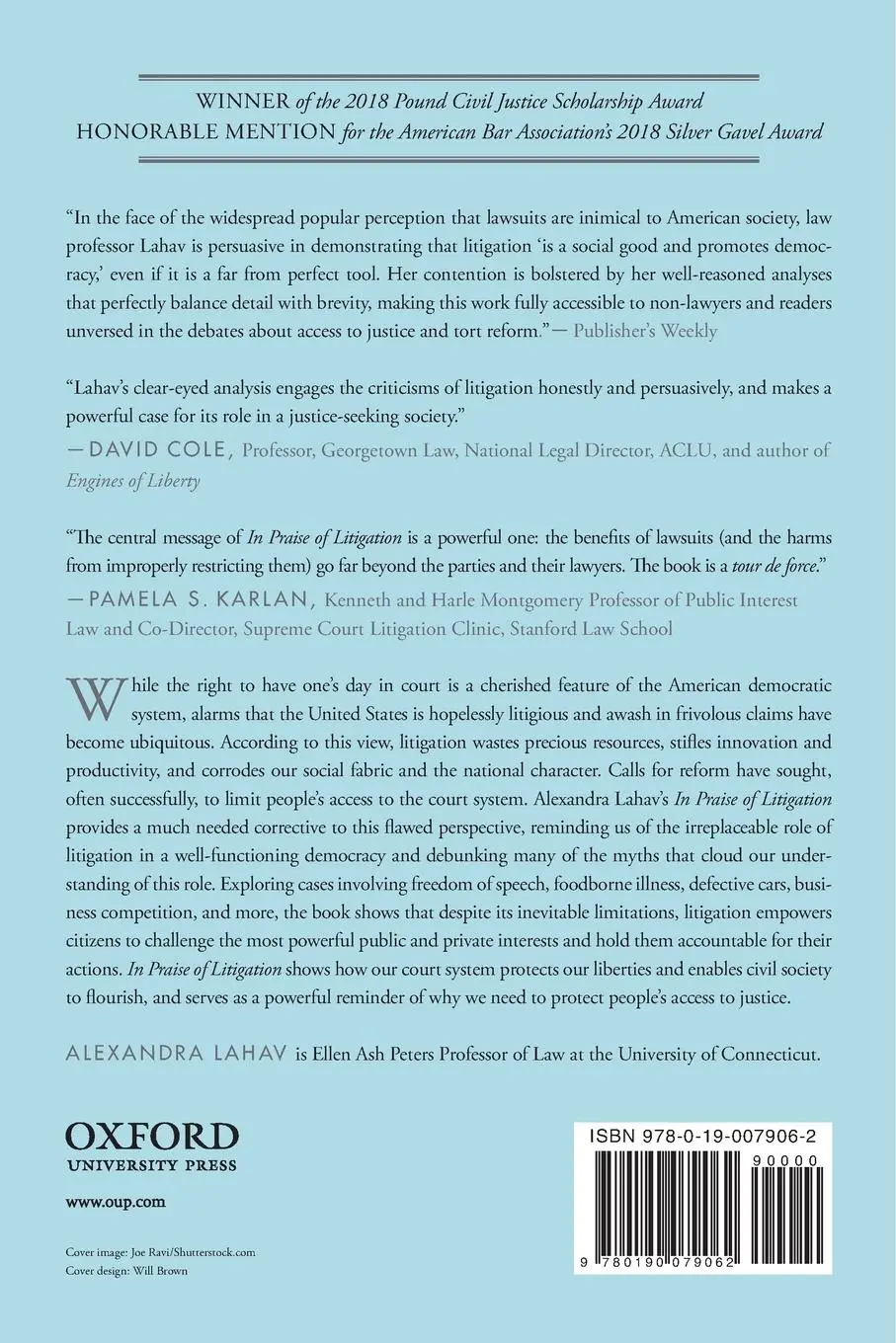 Rückseite: 9780190079062 | In Praise of Litigation | Alexandra Lahav | Taschenbuch | Englisch