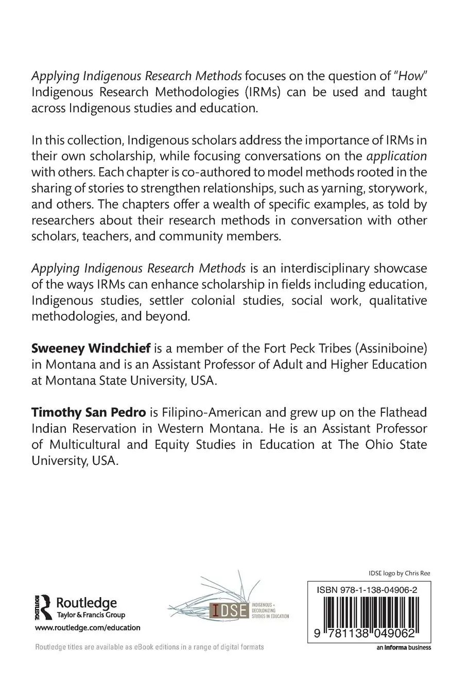 Rückseite: 9781138049062 | Applying Indigenous Research Methods | Sweeney Windchief (u. a.)