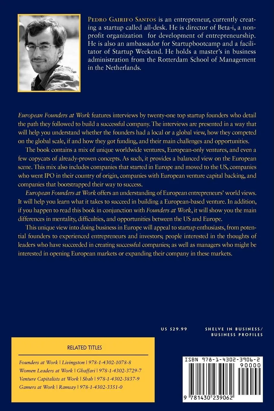 Rückseite: 9781430239062 | European Founders at Work | Pedro Gairifo Santos | Taschenbuch | xii
