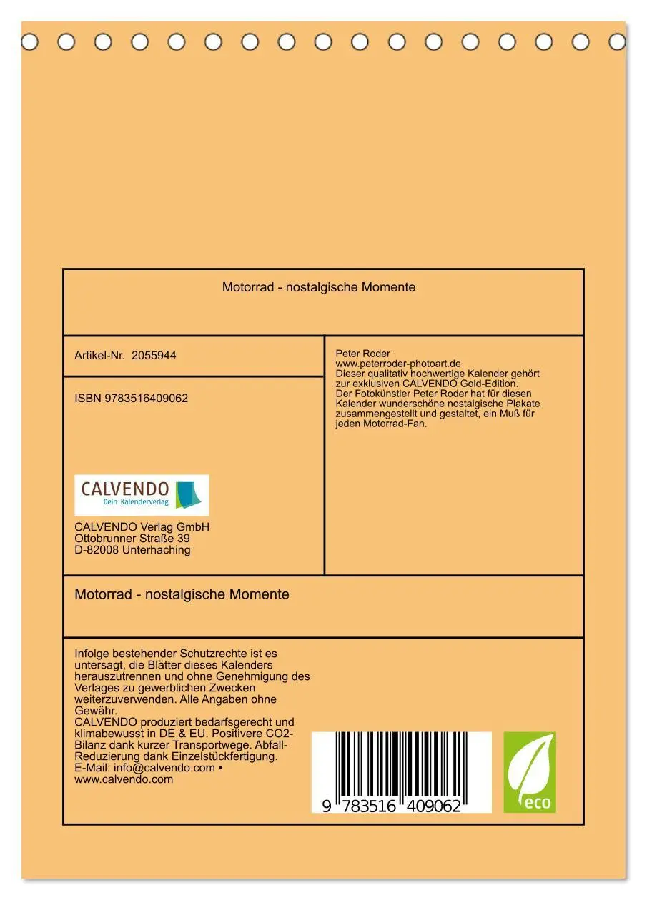 Bild: 9783516409062 | Motorrad - nostalgische Momente (Tischkalender 2026 DIN A5 hoch),...