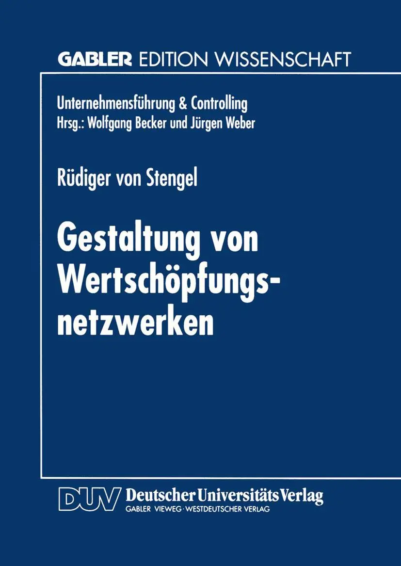 Cover: 9783824469062 | Gestaltung von Wertschöpfungsnetzwerken | Rüdiger von Stengel | Buch