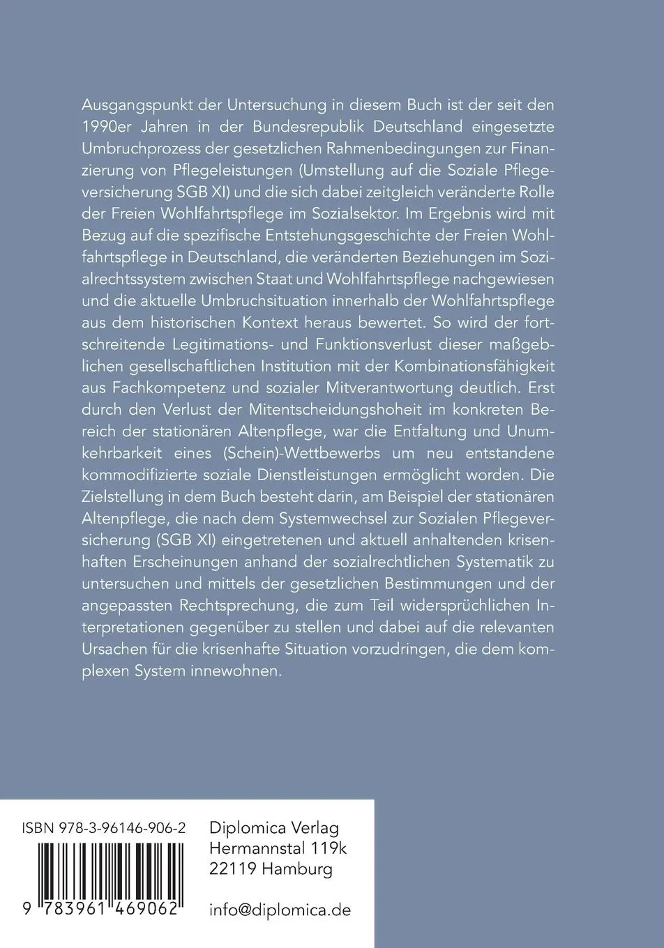 Rückseite: 9783961469062 | Destruktiver Wettbewerb in der Stationären Altenpflege und die...
