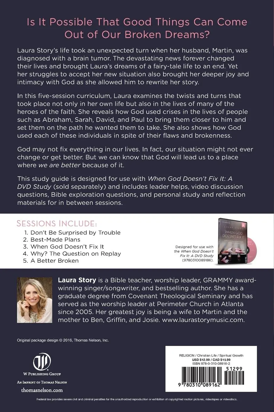 Rückseite: 9780310089162 | When God Doesn't Fix It Study Guide | Laura Story | Taschenbuch | 2016