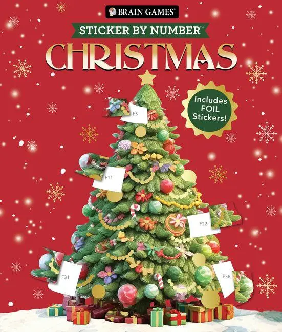 Cover: 9781639389162 | Brain Games - Sticker by Number: Christmas (24 Images to Sticker -...
