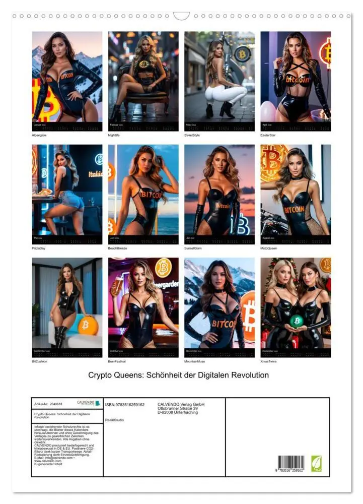 Bild: 9783516259162 | Crypto Queens: Schönheit der Digitalen Revolution (Wandkalender...
