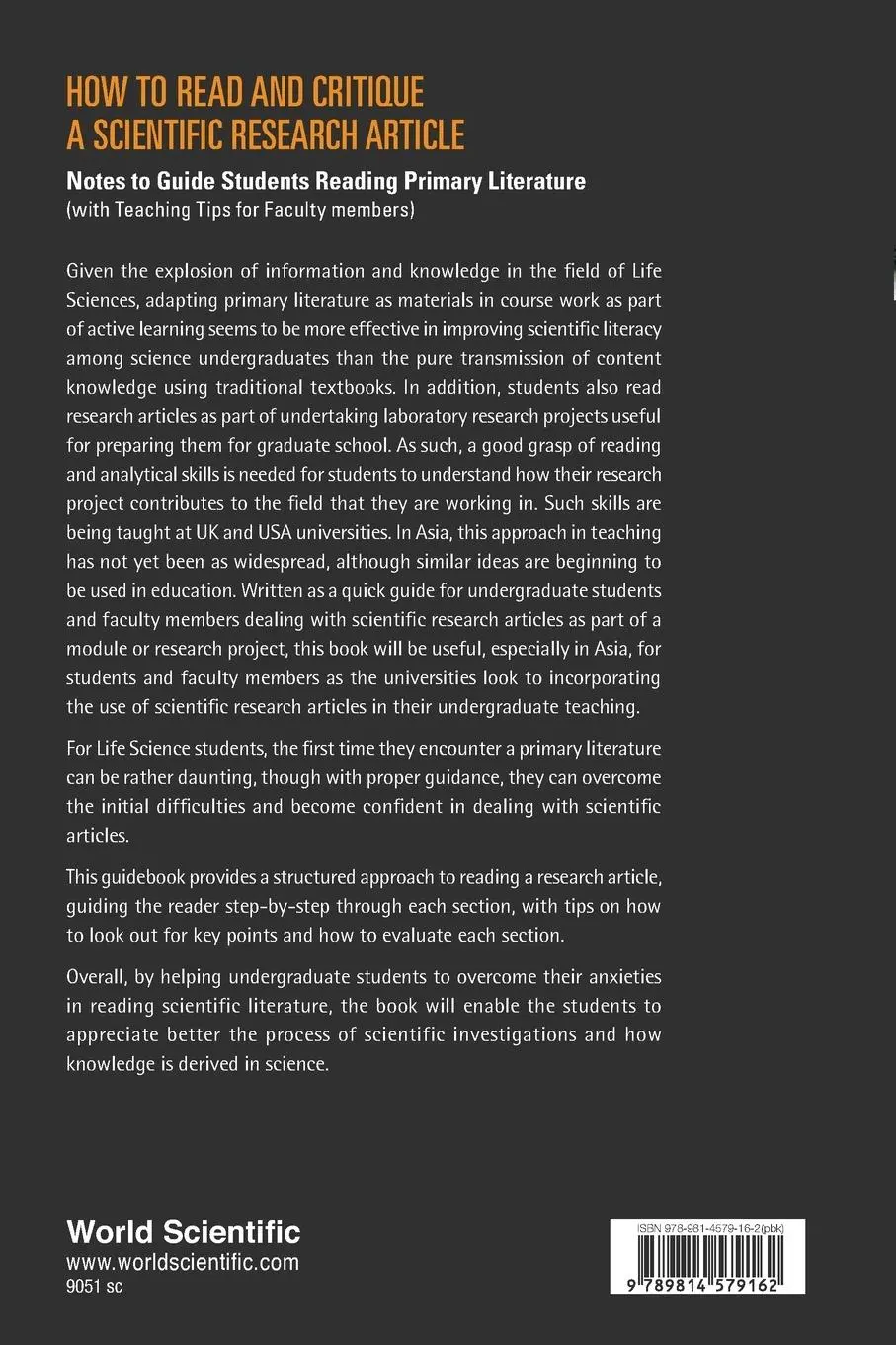 Rückseite: 9789814579162 | HOW TO READ AND CRITIQUE A SCIENTIFIC RESEARCH ARTICLE | Yeong | Buch