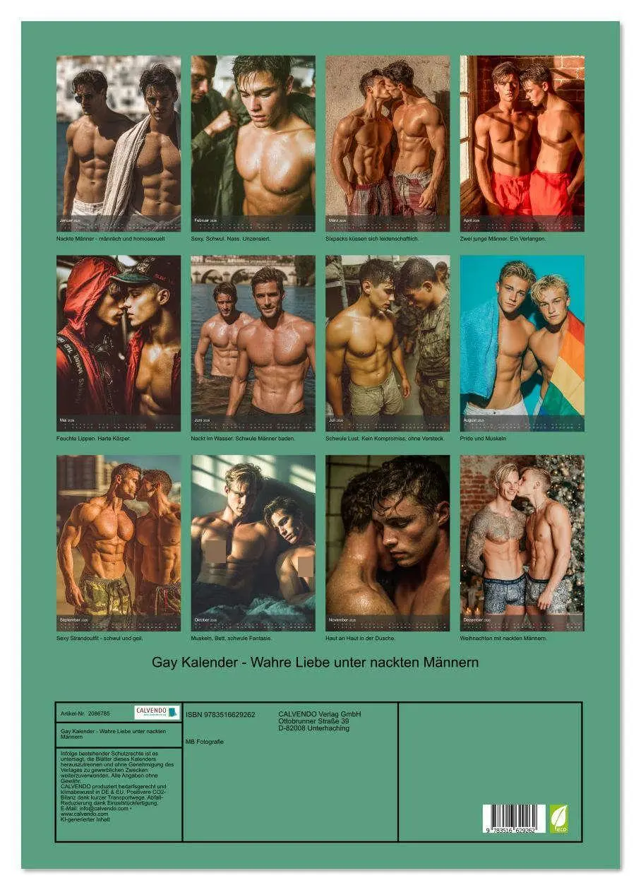 Bild: 9783516629262 | Gay Kalender - Wahre Liebe unter nackten Männern (Wandkalender 2026...