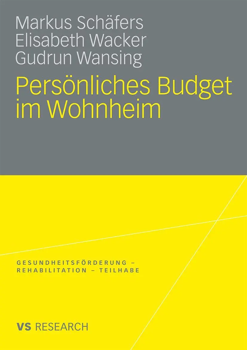 Cover: 9783531169262 | Persönliches Budget im Wohnheim | Markus Schäfers (u. a.) | Buch