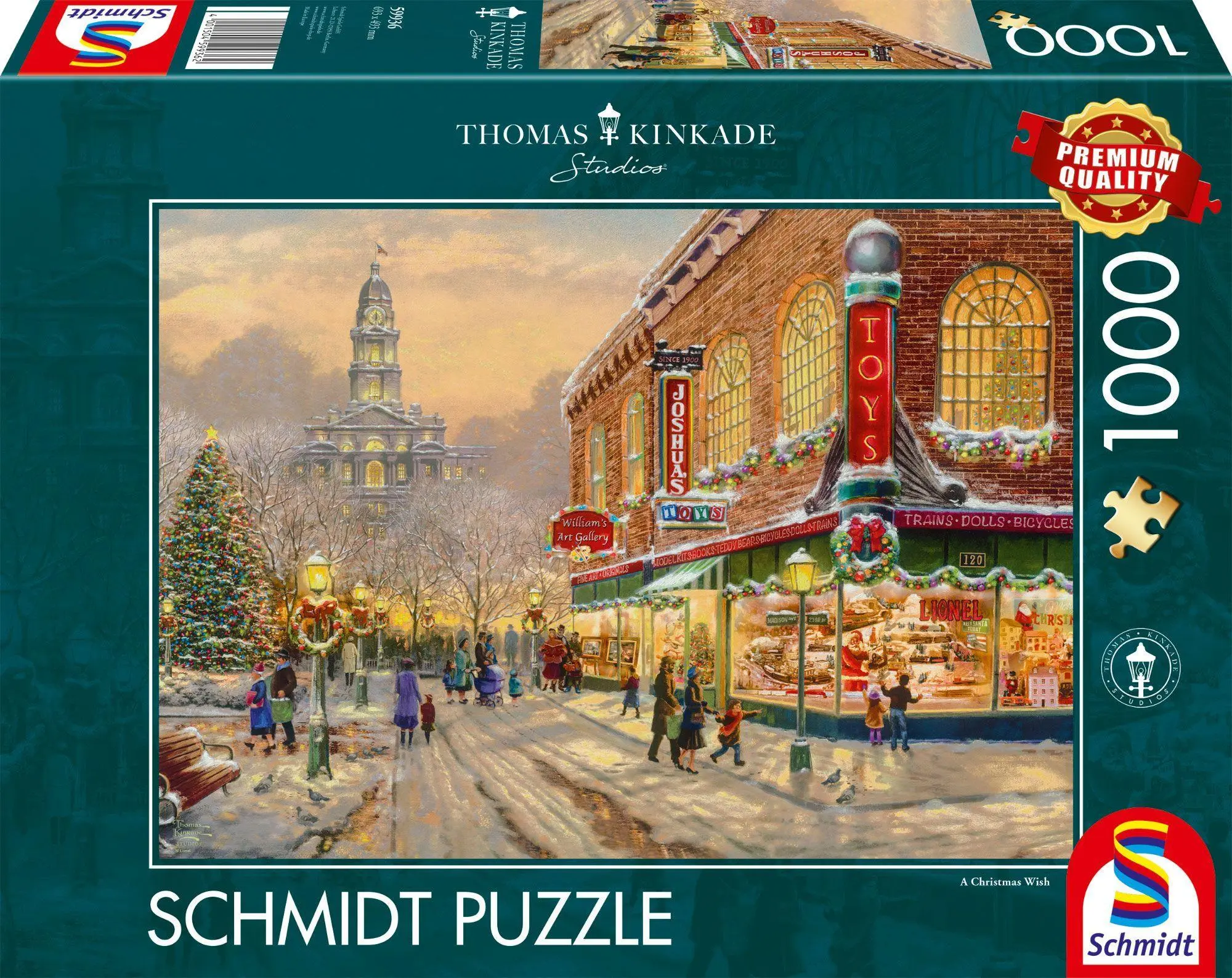 Cover: 4001504599362 | Ein Weinachtswunsch. Kinkade Collection 1.000 Teile | Spiel | 59936