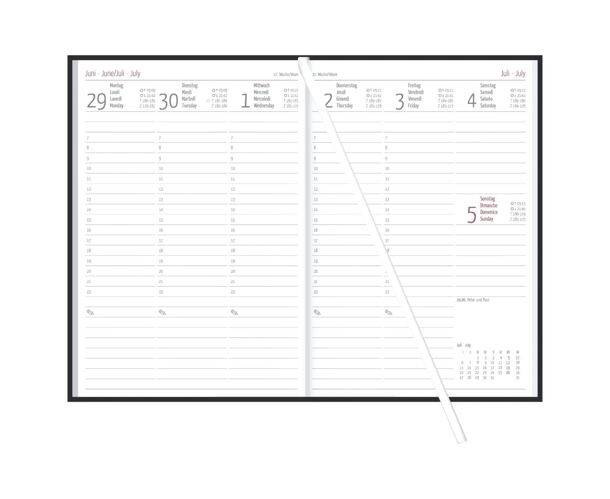 Bild: 4069095019362 | Wochenplaner Tucson schwarz A5 128 Seiten 2027 | KG | Buch | 128 S.