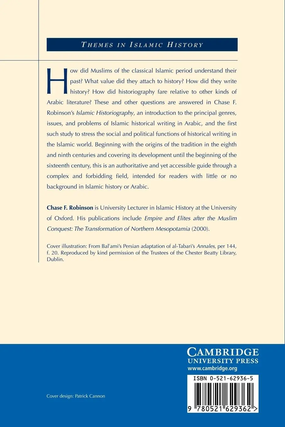 Rückseite: 9780521629362 | Islamic Historiography | Chase Robinson | Taschenbuch | Englisch