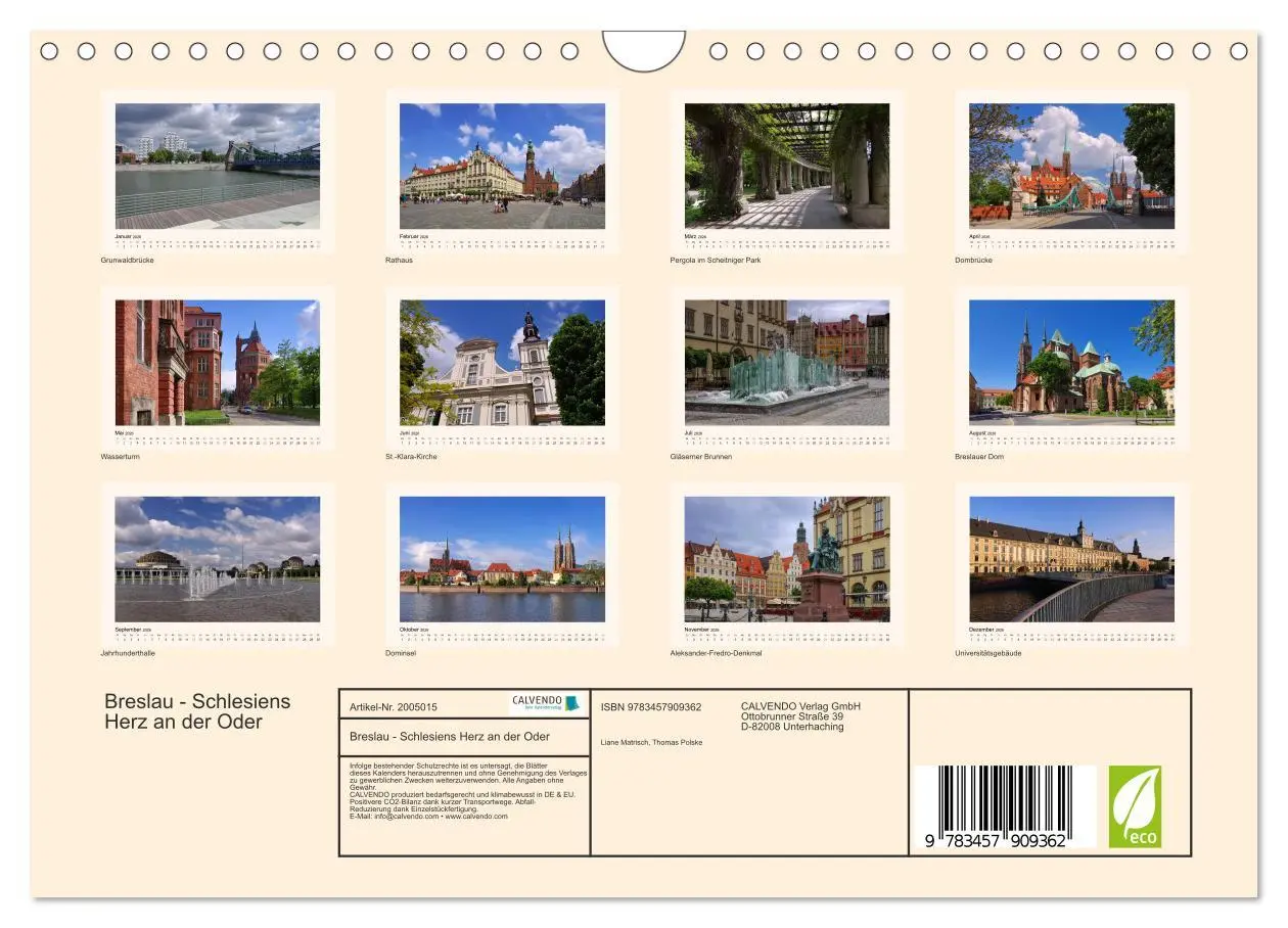 Bild: 9783457909362 | Breslau - Schlesiens Herz an der Oder (Wandkalender 2026 DIN A4...