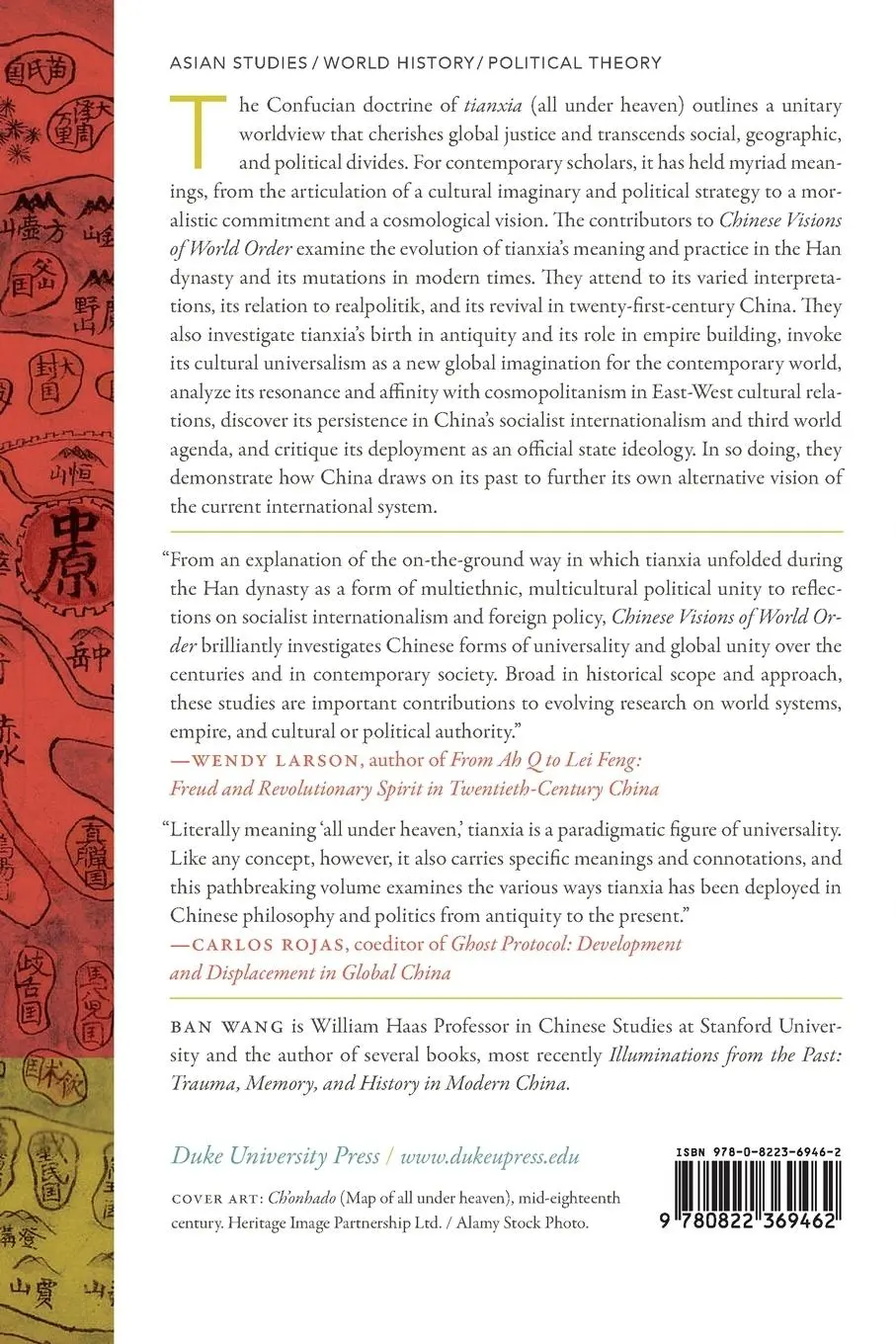 Rückseite: 9780822369462 | Chinese Visions of World Order | Tianxia, Culture, and World Politics