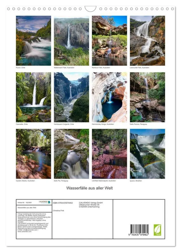Bild: 9783435979462 | Wasserfälle aus aller Welt (Wandkalender 2025 DIN A3 hoch),...