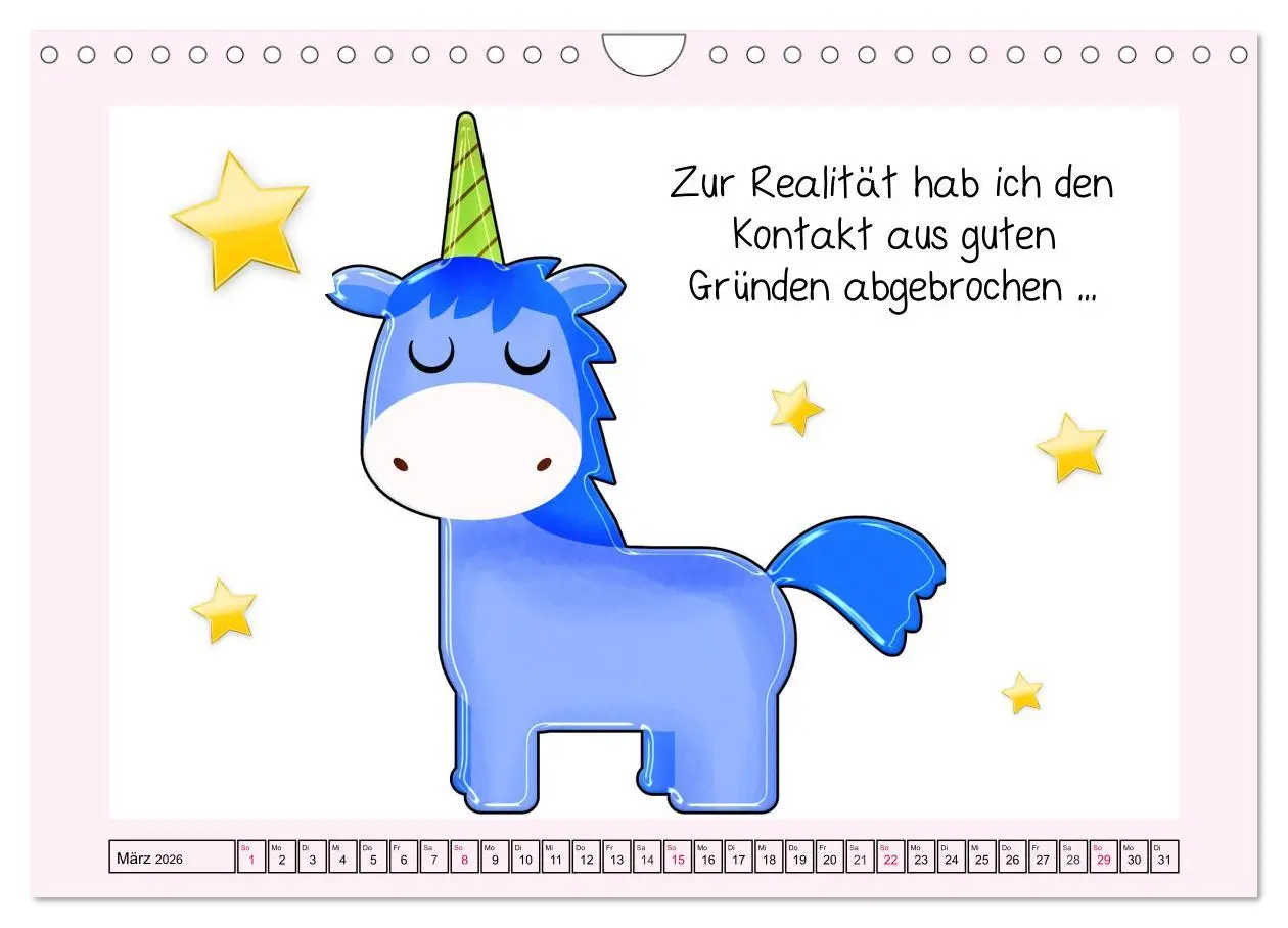 Bild: 9783457759462 | Unicorns. Einhorn-Sprüche und Weisheiten! (Wandkalender 2026 DIN A4...