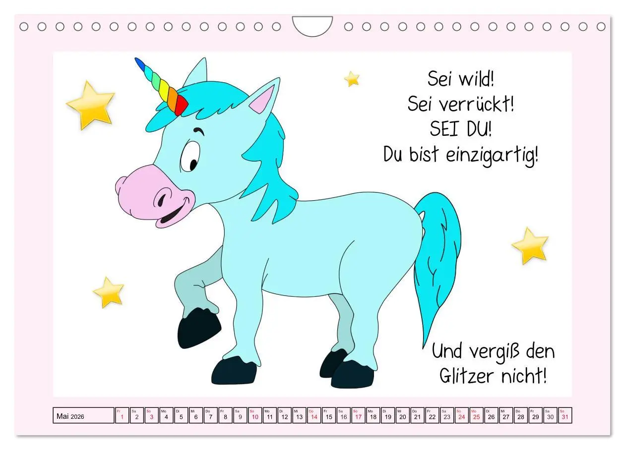 Bild: 9783457759462 | Unicorns. Einhorn-Sprüche und Weisheiten! (Wandkalender 2026 DIN A4...