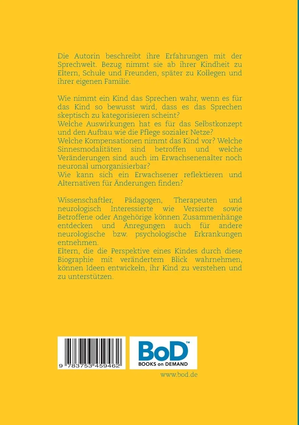 Rückseite: 9783753459462 | Mutismus: Erwachsene ohne spontane, impulsive Intuitivsprache | Onawa