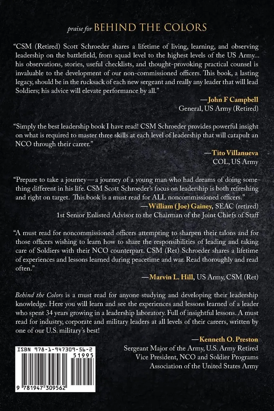 Rückseite: 9781947309562 | Behind the Colors | Where NCO Leadership Lives | Scott Schroeder