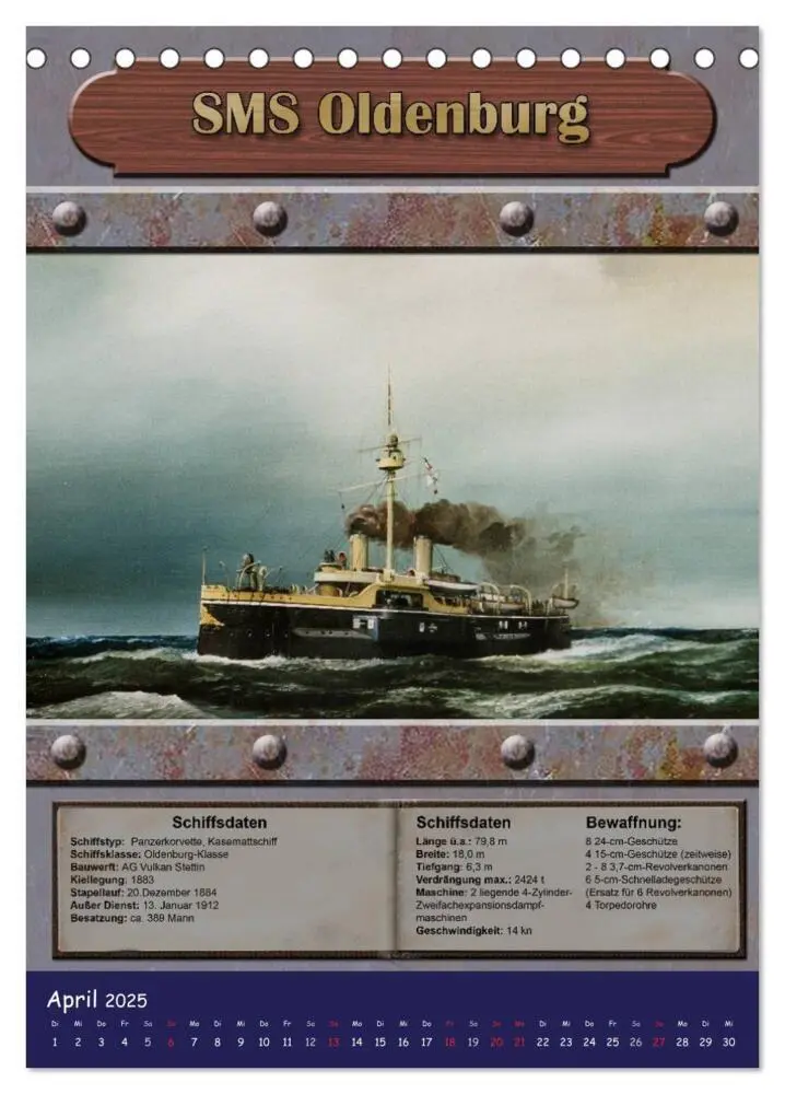 Bild: 9783457059562 | Die kaiserliche Marine 1871 - 1918 (Tischkalender 2025 DIN A5...