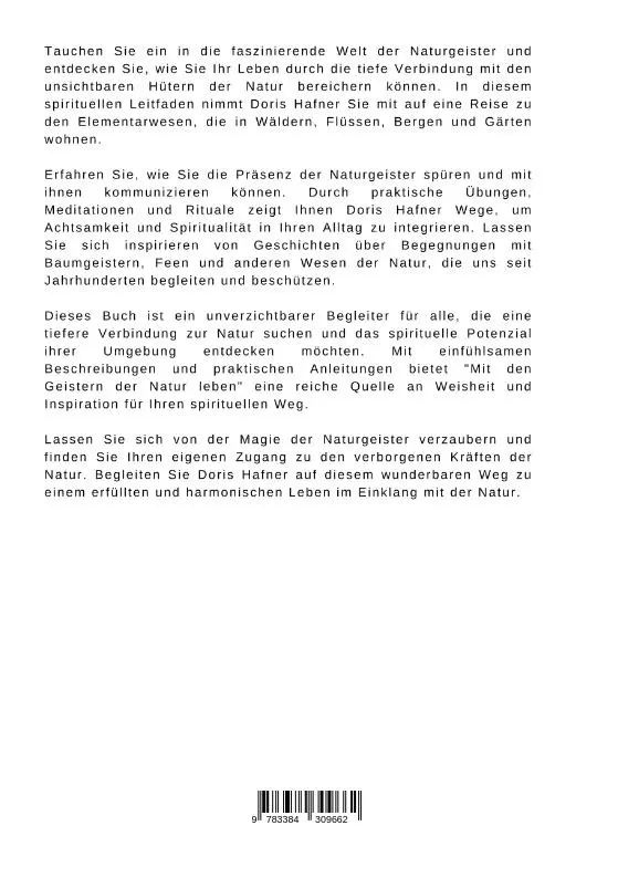 Rückseite: 9783384309662 | Mit den Geistern der Natur leben | Doris Hafner | Taschenbuch | 180 S.