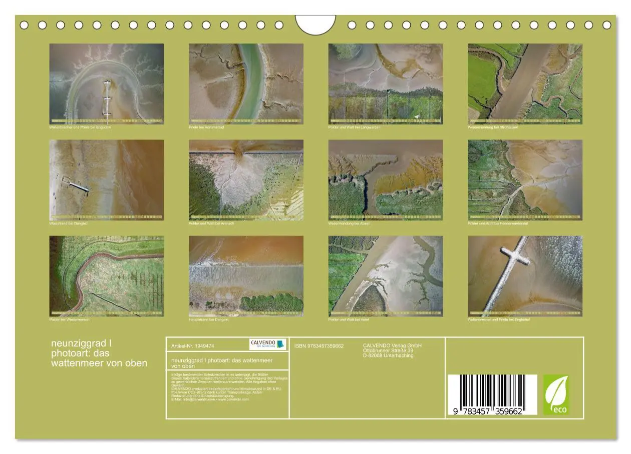 Bild: 9783457359662 | neunziggrad I photoart: das wattenmeer von oben (Wandkalender 2026...