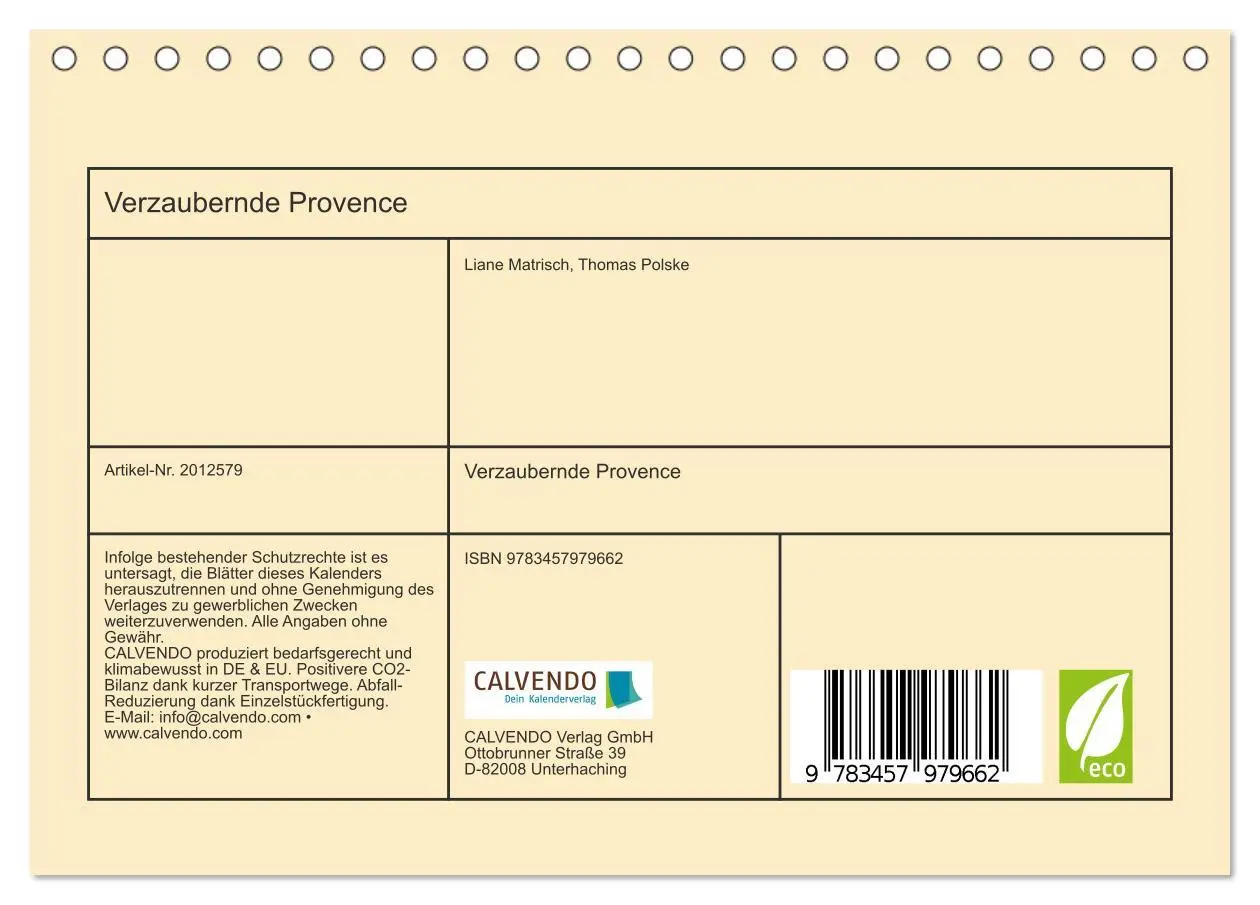 Bild: 9783457979662 | Verzaubernde Provence (Tischkalender 2026 DIN A5 quer), CALVENDO...