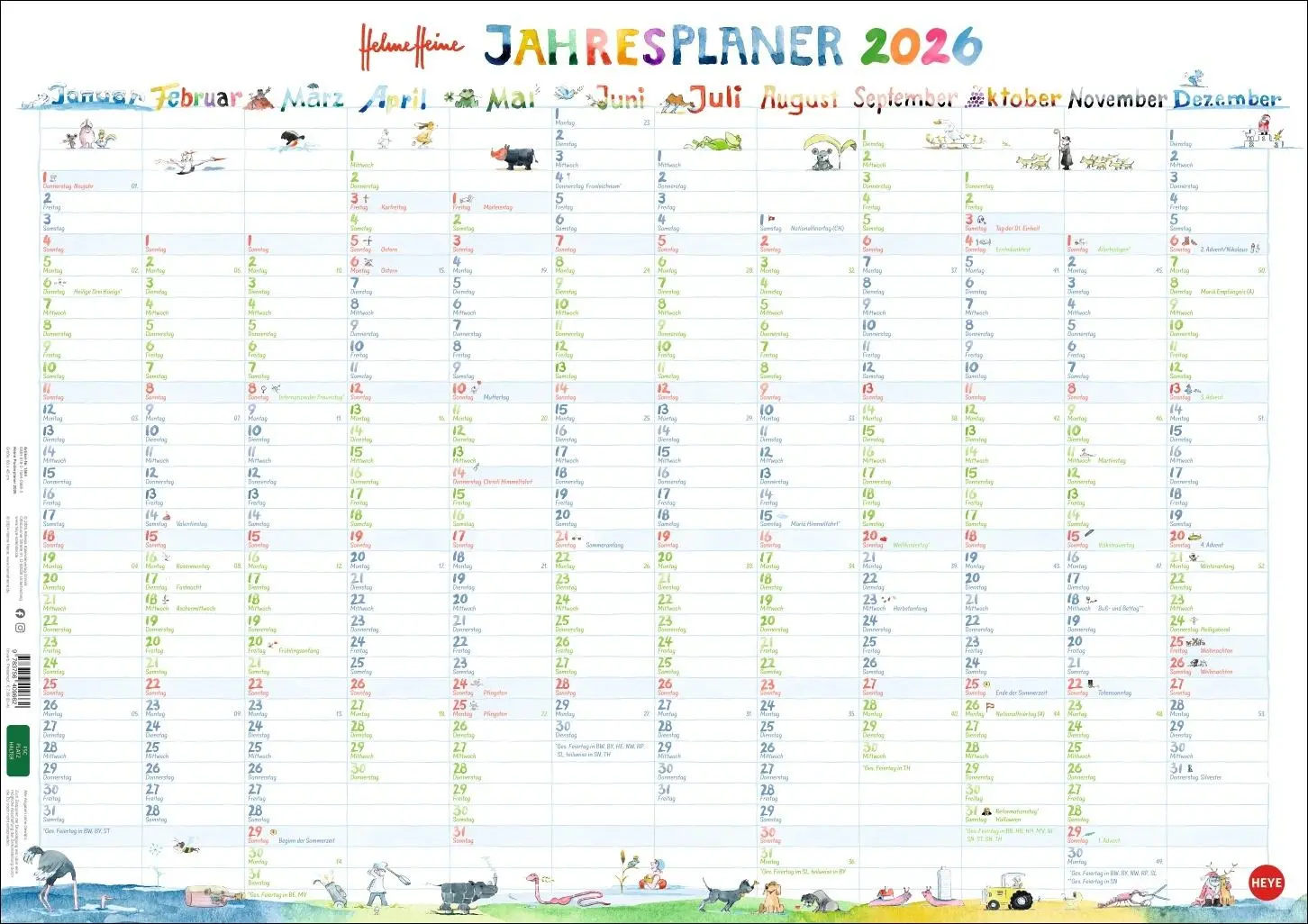 Cover: 9783756409662 | Helme Heine: Posterplaner 2026 | Helme Heine | Kalender | 1 S. | 2026