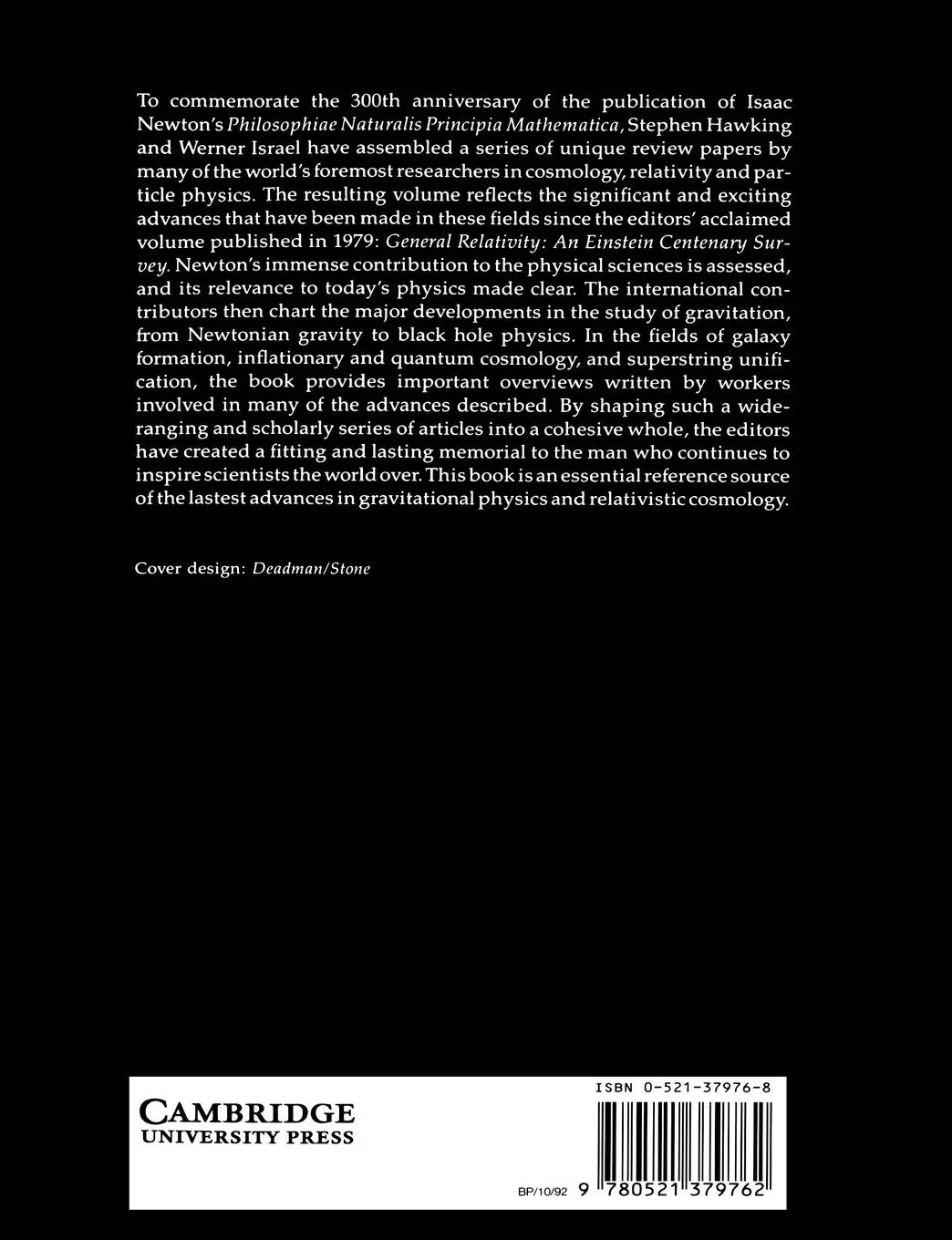 Rückseite: 9780521379762 | Three Hundred Years of Gravitation | Stephen Hawking | Taschenbuch