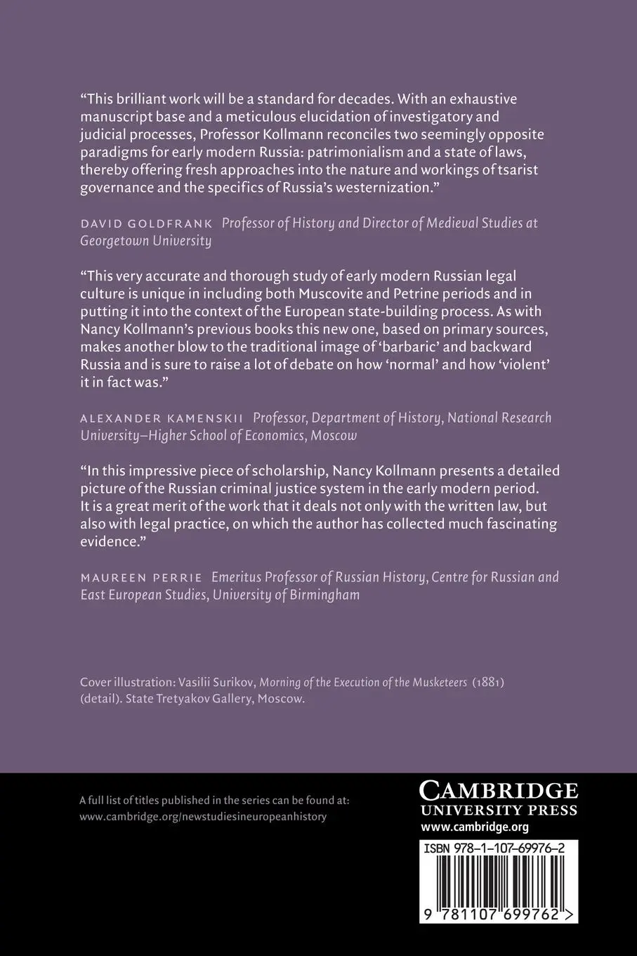 Rückseite: 9781107699762 | Crime and Punishment in Early Modern Russia | Nancy Kollmann | Buch