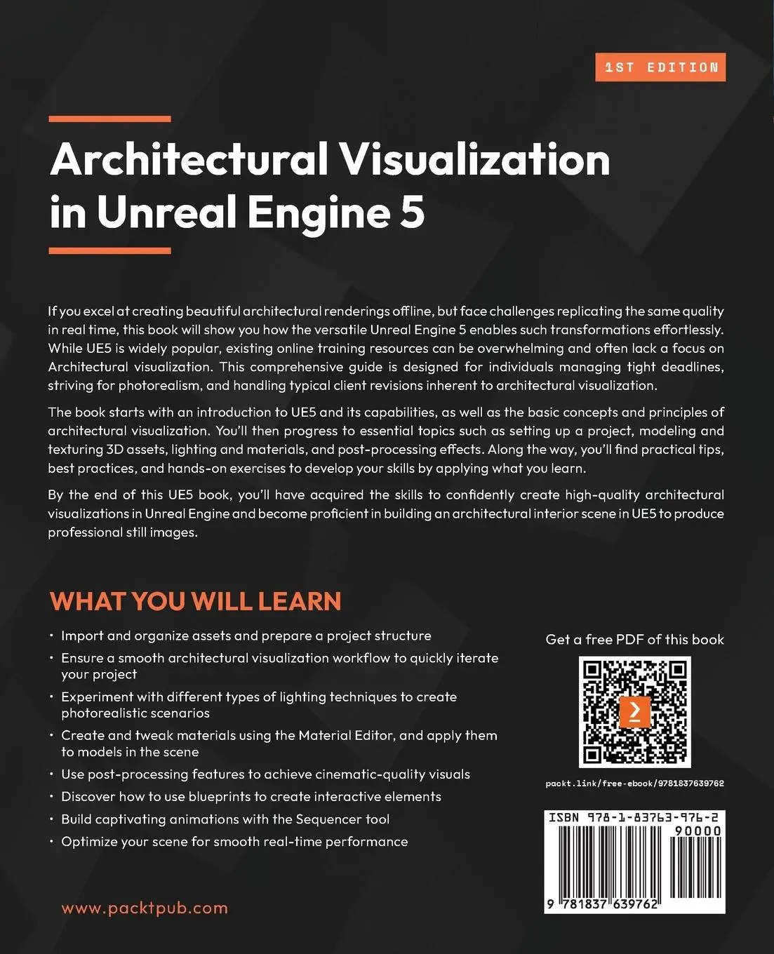 Rückseite: 9781837639762 | Architectural Visualization in Unreal Engine 5 | Ludovico Palmeri